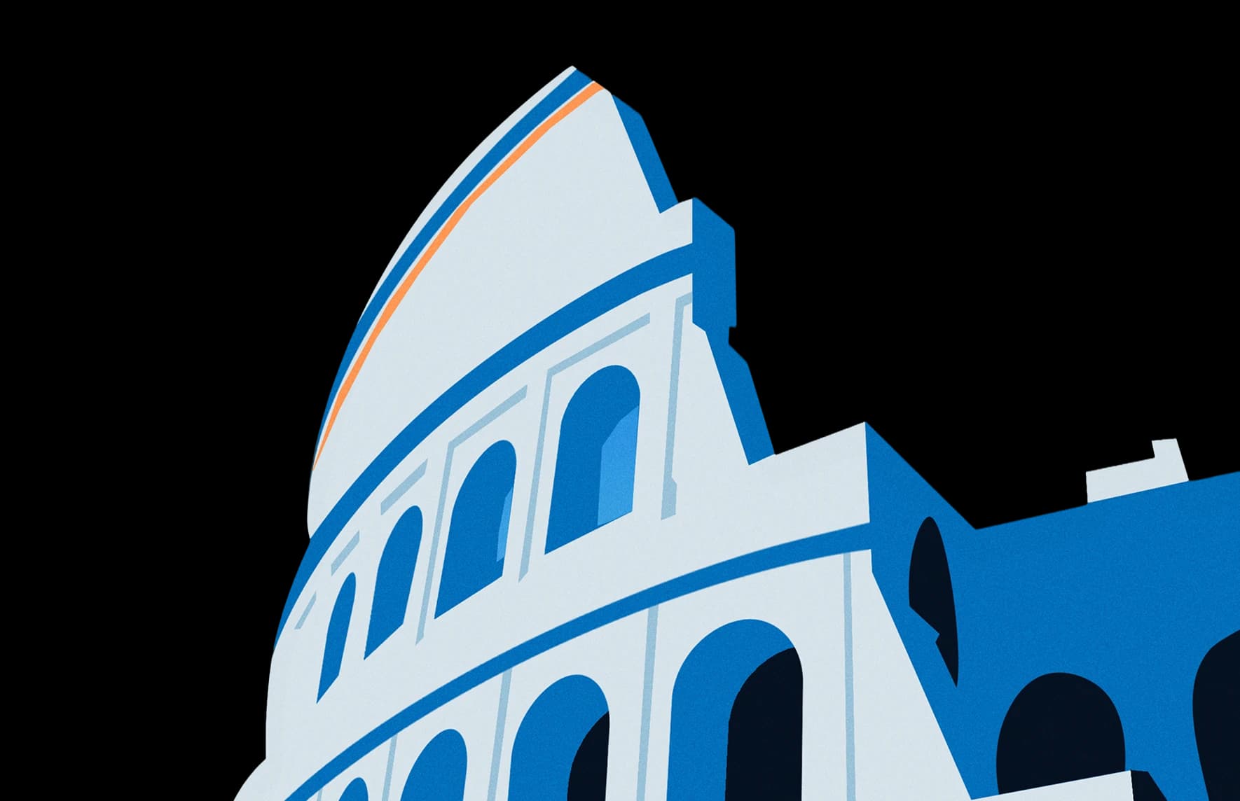 Colosseum illustration representing business in Italy