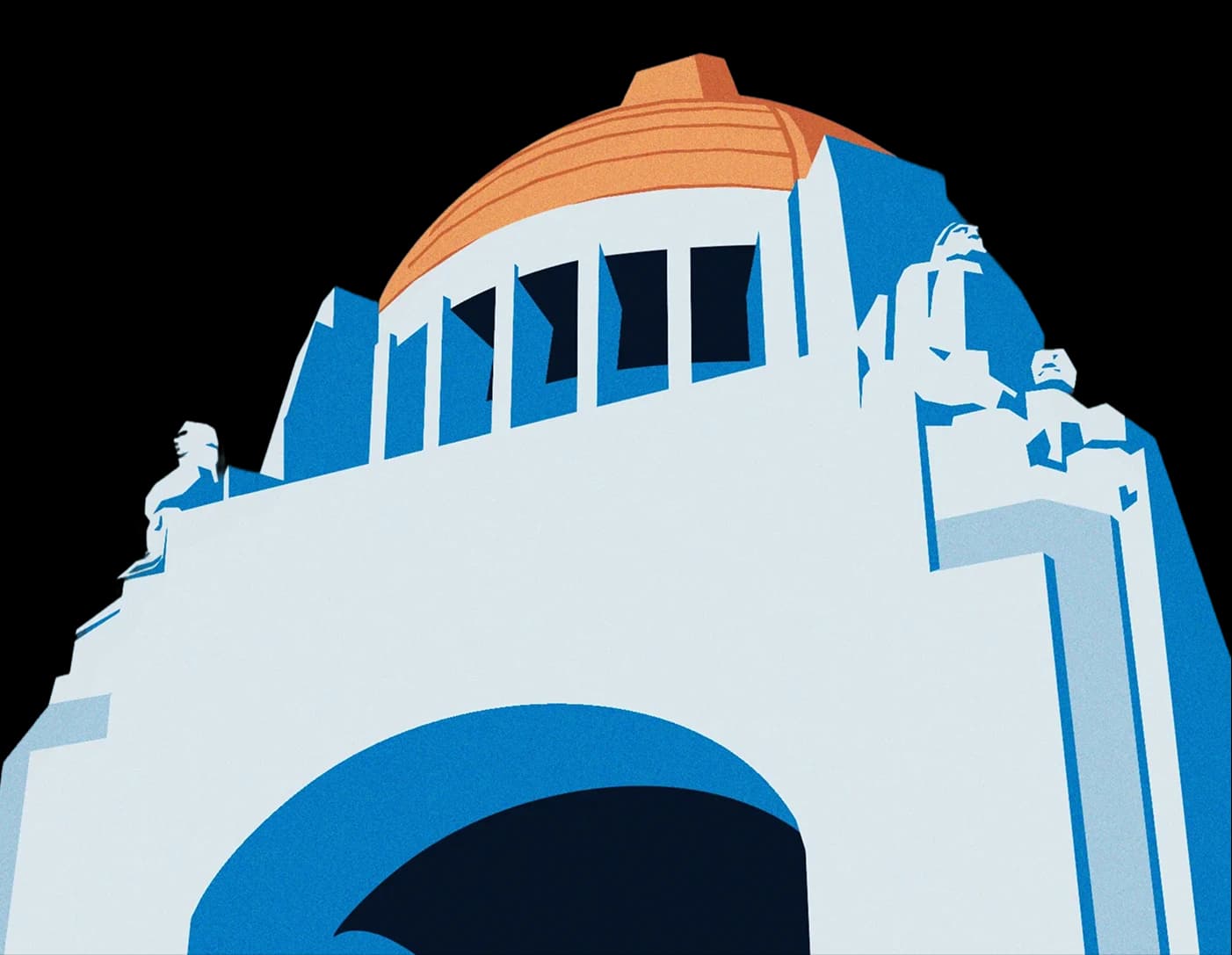 Mexican architecture illustration representing business in Mexico