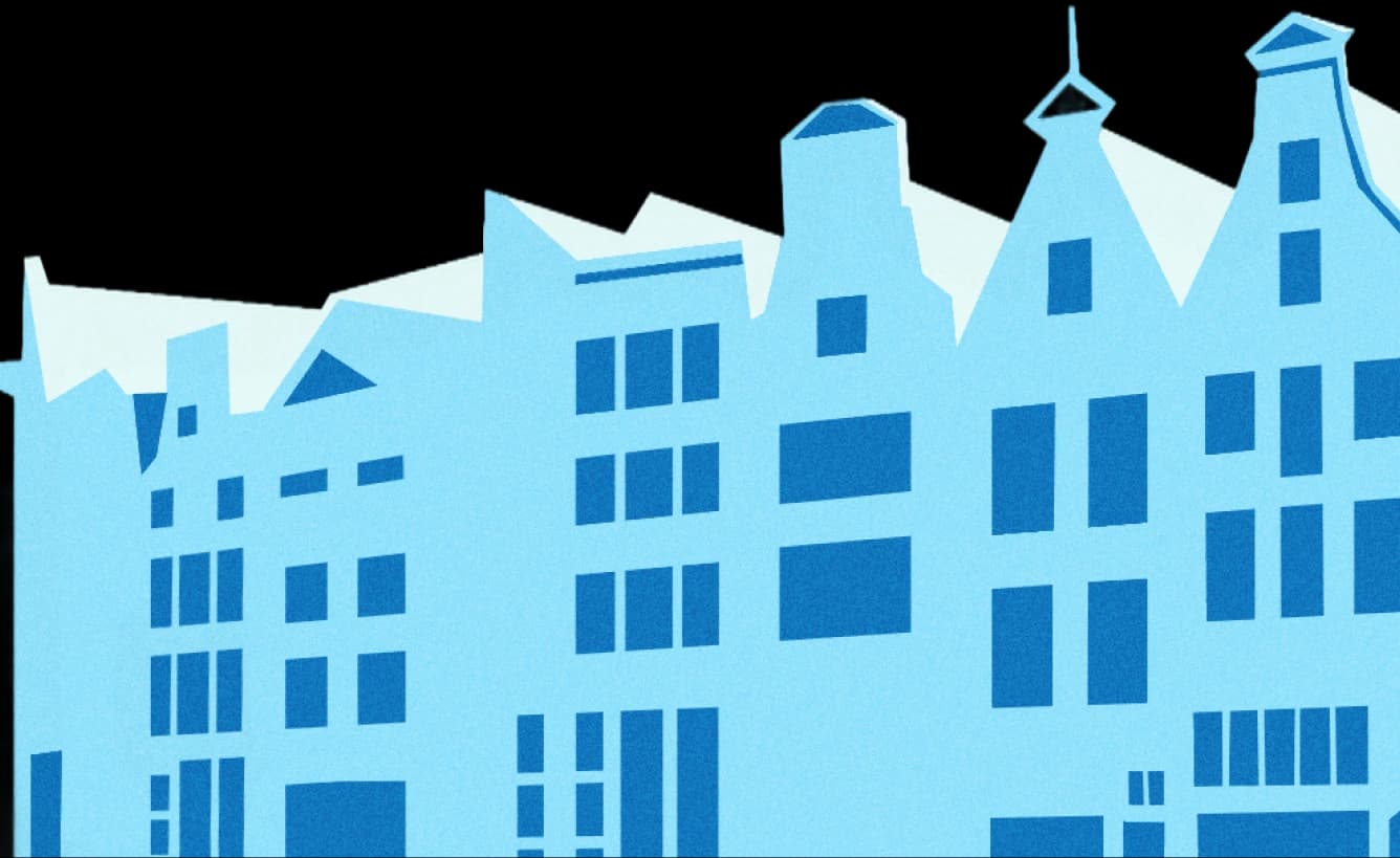 Dutch canal houses illustration representing business in the Netherlands